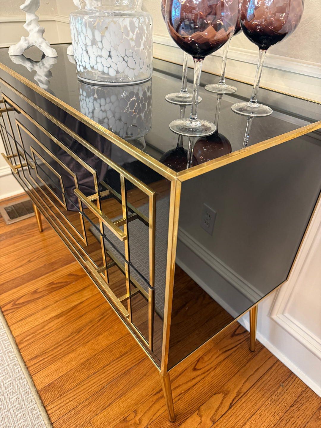 Black Murano Glass Dresser with Two Drawers, circa 1980, from Italy
