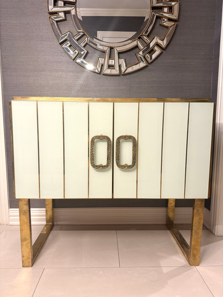 White Murano Glass Dresser with Shelf, circa 1980, from Italy