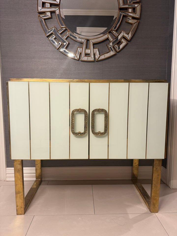 White Murano Glass Dresser with Shelf, circa 1980, from Italy