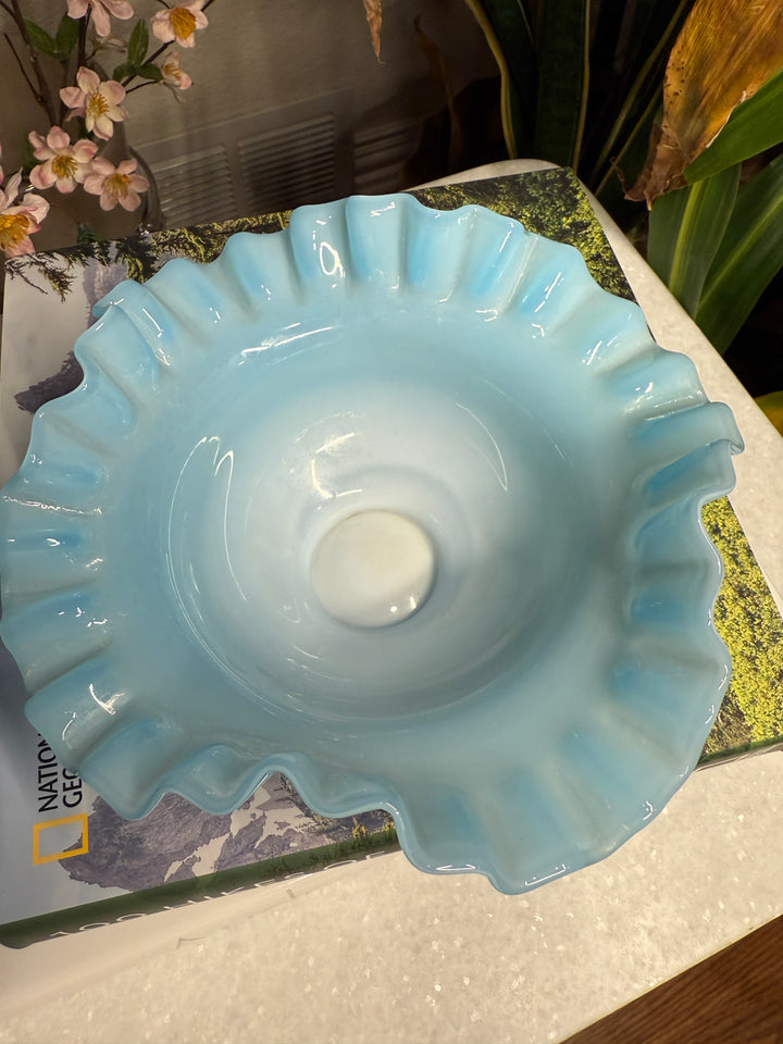 Antique Blue Wavy Bowl