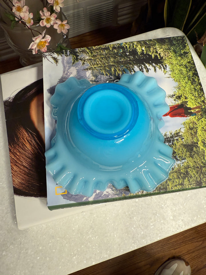 Antique Blue Wavy Bowl