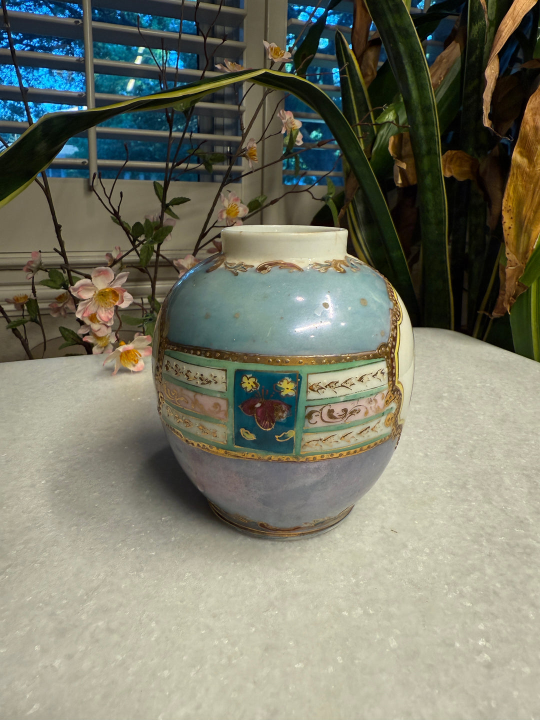 Hand-Painted Antique Porcelain Vase
