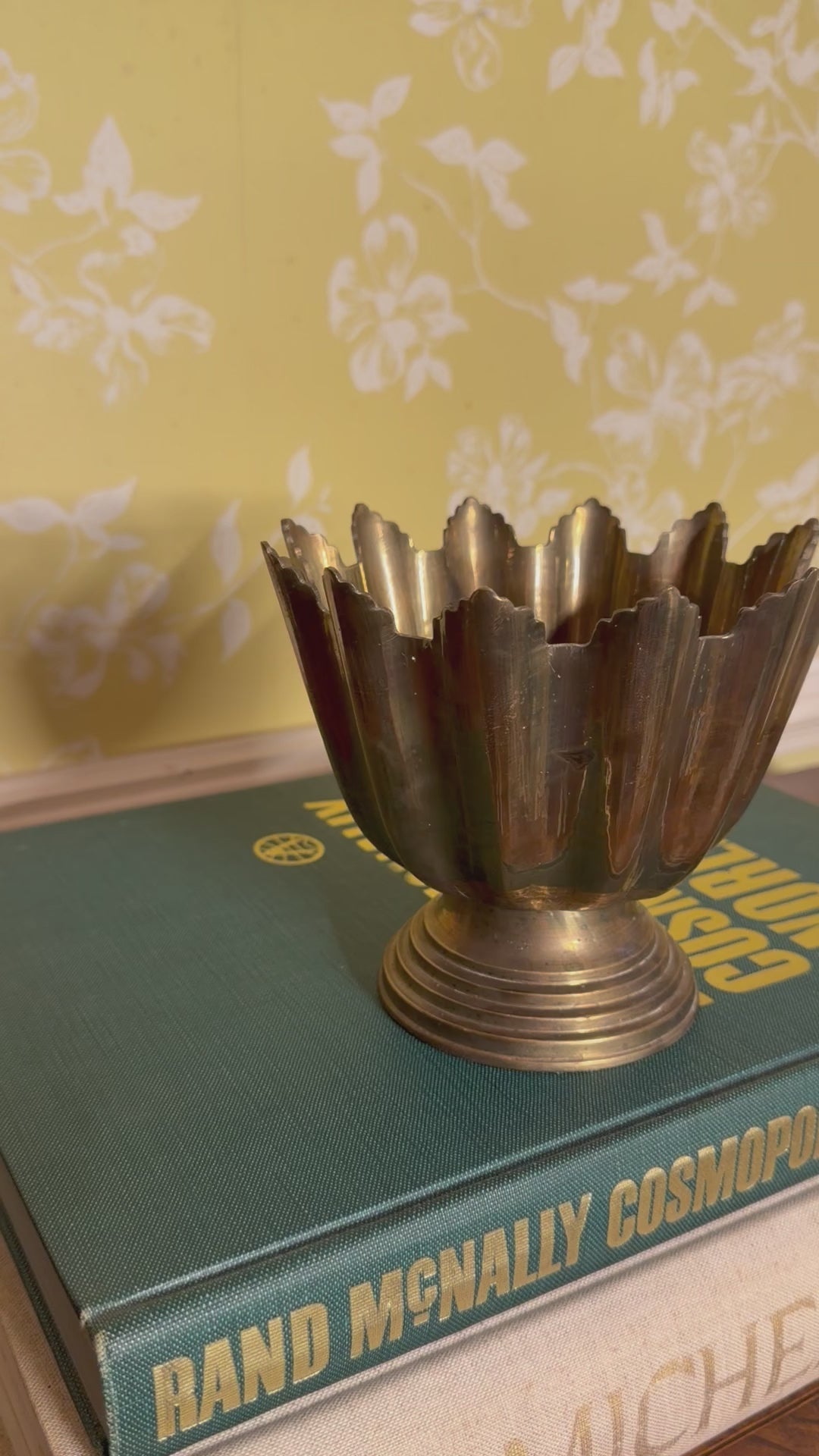 Scalloped Brass Footed Bowl