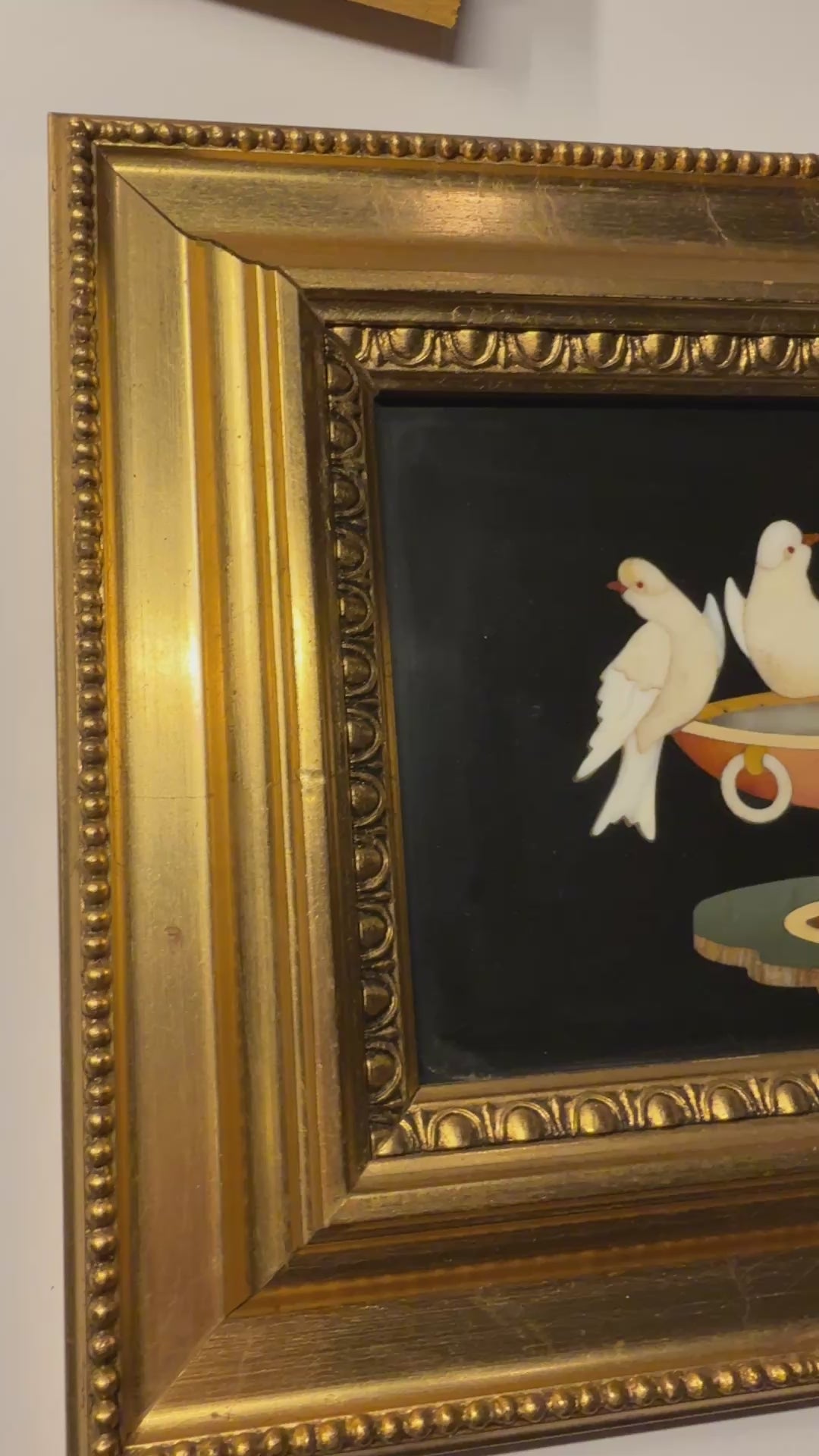 Italian Pietra Dura Dove Plaque