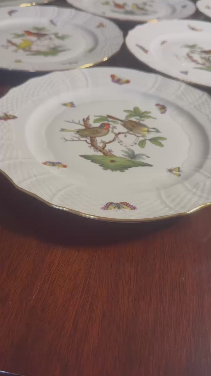 8 Herend Rothschild Dinner Plates (#1527)