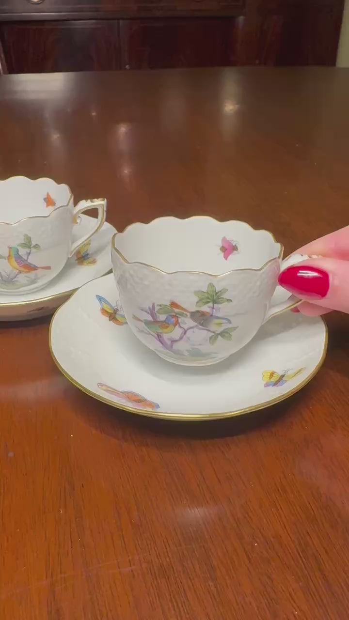 2 Herend Tea Cups and Saucers (#711)