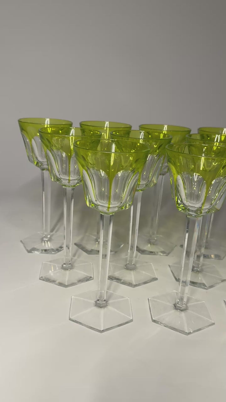 12 Baccarat Rhine Crystal Glasses