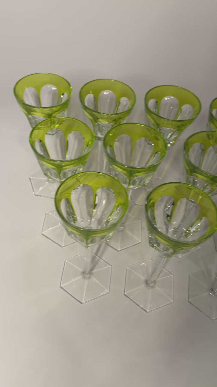 12 Baccarat Rhine Crystal Glasses