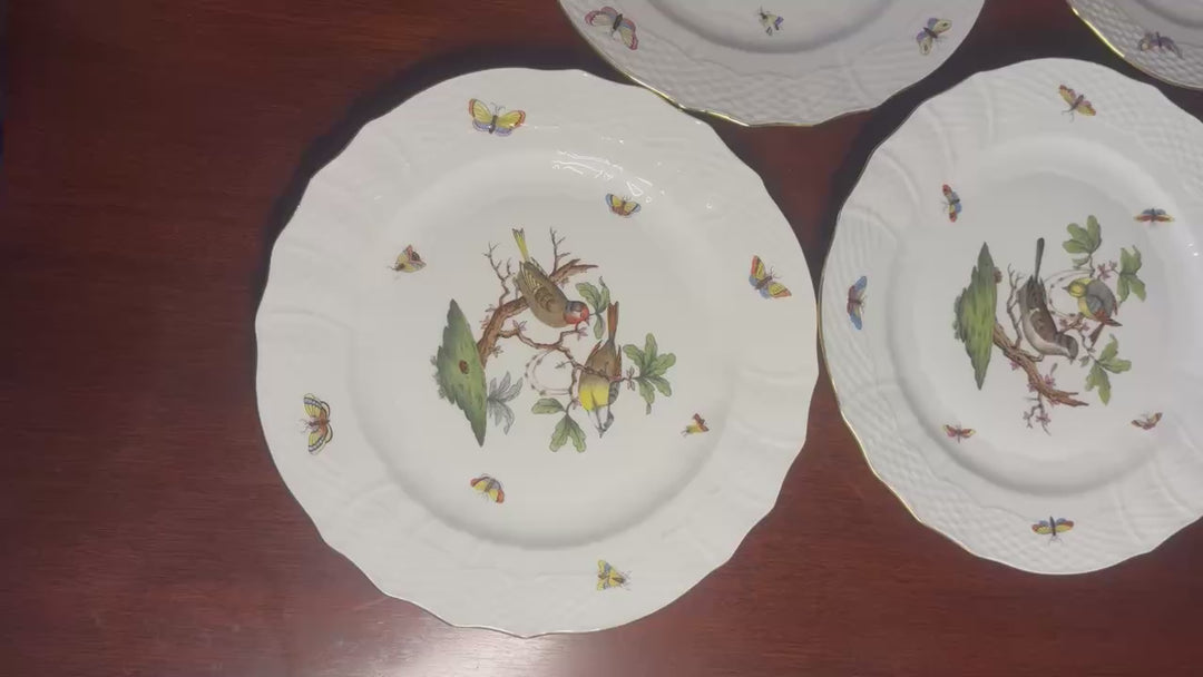 6 Herend Rothschild Dinner Plates (#1527)